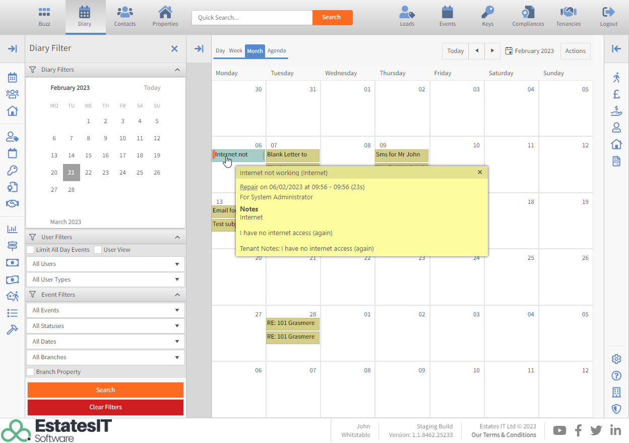 EstatesIT.Software Desktop 2023 Diary