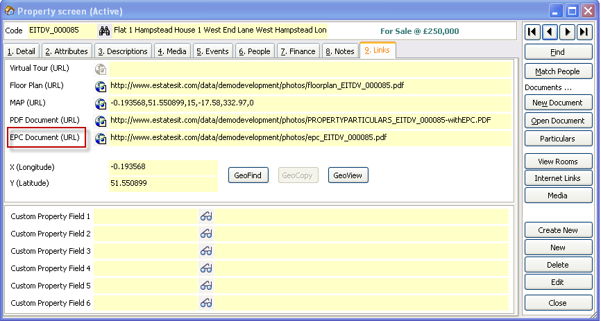 PCHomes Estate Agent Software EPC URL Link PCHomes Estate Agent Software EPC URL Link